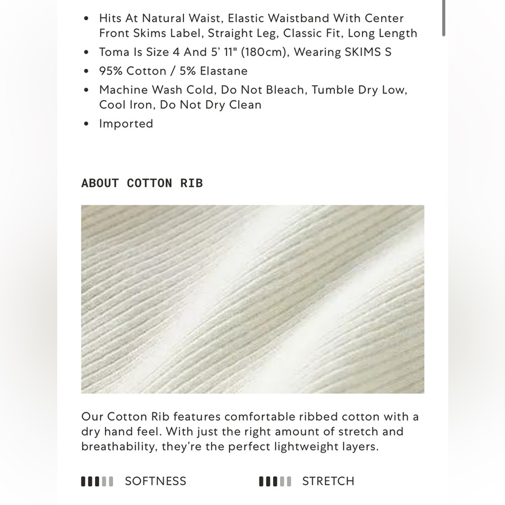 SKIMS COTTON RIB PANT - Picture 6 of 13